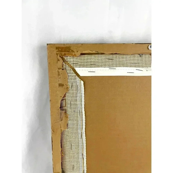 VTG Bernat Victorian Home Framed Needlepoint Crewel Wall Art 17"x21" Handmade - Picture 11 of 12